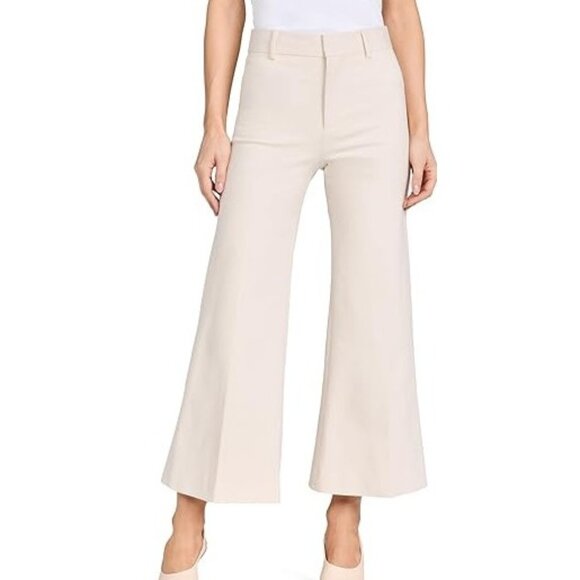 Frame Le Crop Flare Trouser Women’s 4 Ivory Thick Stretch Shaping Pant - Picture 1 of 12